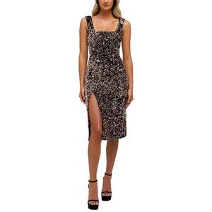 Elegant Black and Gold Sequin Dress